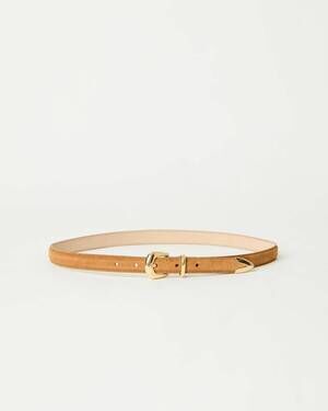 NEW B-LOW THE BELT women's leo suede belt in camel gold